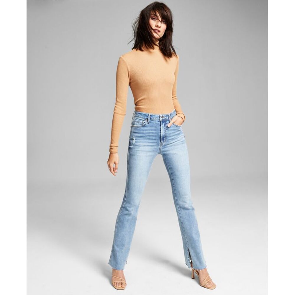 Now This Womens Slit Flare Leg Jeans